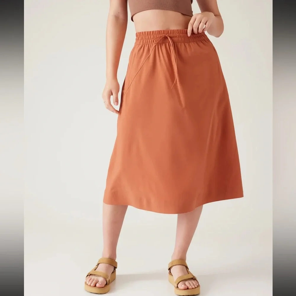 Athleta Summer 2023 Size 14 Jupe Arrival Skirt Sunbaked Clay MRSP $89 New NWT - Picture 1 of 7